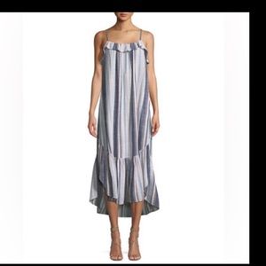 Xirena Rumer Rainbow Stripe Ruffle Maxi Midi summer‎ relaxed fit beach dress S
